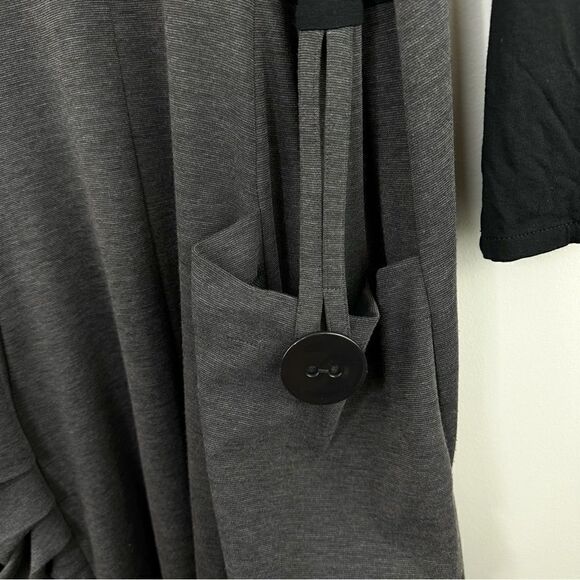 Avivit Yizhar‎ Longsleeve Gray/Black Dress with  Button Gathered Pockets Detail - Picture 5 of 11